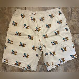 NWOT Teddy Fresh White All-Over Print Teddy Bear Shorts Men’s Size 2XL